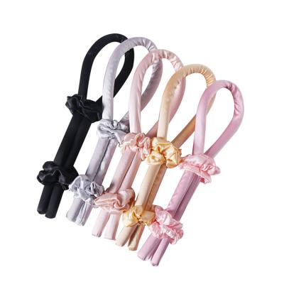 China Fashion THB-8D911 Silk Ribbon Hair Curler - Heatless Curls 100% Mulberry Silk Hair Curler Hair Scrunchies Heatless Hair Clip for sale