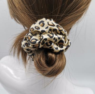 China Popular Silk Cherry Blossom Flower Hair Scrunchies Headband Women Leopard Hair Care Elastic Hair Ponytail Holder Accessories THB-8C546 for sale