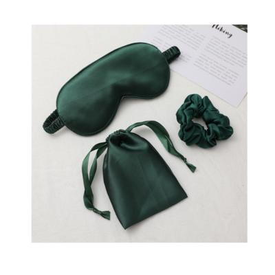 China China TSK-EG8C013 3pcs costume silk satin imitated elastic scrunchies headband with eye mask in drawstring bag for sale