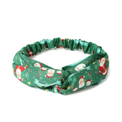 China THB-8D972 Fashion Christmas Print Cross Headband For Lady Women Makeup Face Yoga Wash Headwear for sale