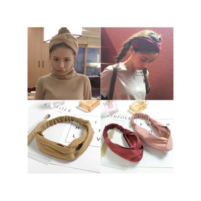 China THB-8D980 Newest Street Style Yoga Elastic Sports Knotted Elastic Headband Wrap Head Turban For Girls for sale