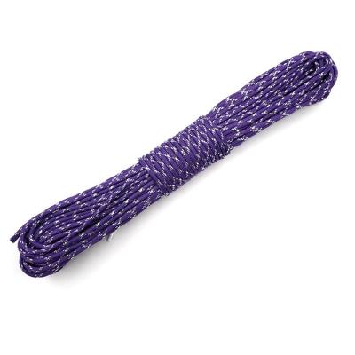 China Polyester Nylon Durable Camping Durable Parachute Tie Up 100ft 7 Strand 4mm Tent Gold Silver Link Braided Paracord Rope for sale