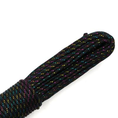 China Polyester Nylon Durable Camping Durable Parachute Tie 100ft 7 Strand 4mm Tent Rope Braided Black 550lb Paracord Dazzle for sale