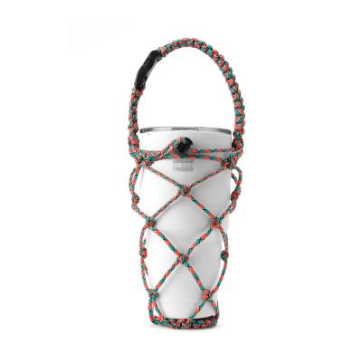 China Durable Wide Mouth Water Bottle Hand - Woven Handle 30oz 32oz 36oz 40oz 64oz Paracord Holder Net for sale