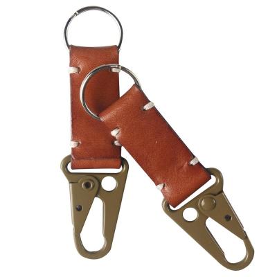 China Custom Multi Functional Outdoor Tactical Snap Hook HK Key Chain Leather Colors Survival Key Chain Key Chain for sale