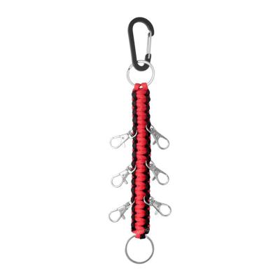 China Multifunctional Teen Girls Cheerleading Sports Cheer Bows Holder Handmade Carabiner Paracord Key Chain for sale