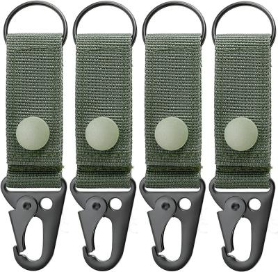 China Multifunctional Bags Belt Key Ring Gear Key Keeper Webbing Nylon Molle Key Chain Tactical Key Clip Buckle for sale