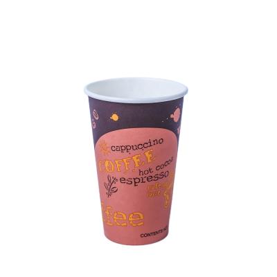 China Custom 16oz Disposable Logo Printing Coffee Disposable Paper Cups With Lid For Coffee Take Away Paper Cups For Sell for sale