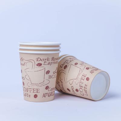 China Wholesale 9oz Disposable Customized Printing Coffee Disposable Paper Cup With Lid Logo Custom Hot Drinks Biodegradable Paper Cup for sale