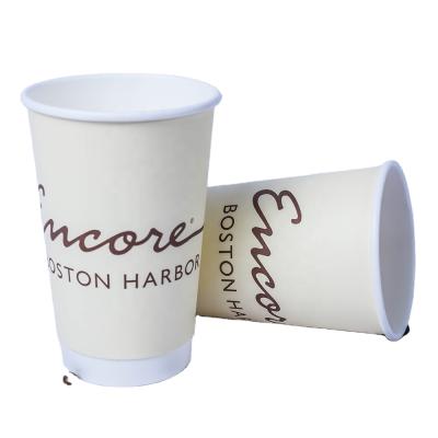 China 12 Ounce Disposable Eco Friendly Custom Printed Double Wall Coffee Paper Cup With Lids Take Away Paper Cup for sale