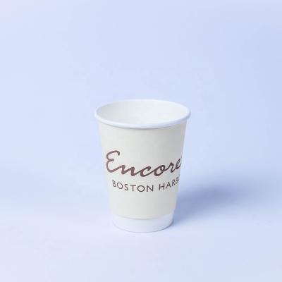 China 4oz Disposable Eco Friendly Custom Logo Printed Double Wall Coffee Paper Cup With Lids Take Away Paper Cup For Hot Drink for sale