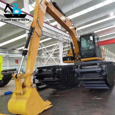 China Construction digging amphibious excavator price with floating pontoon price for sale