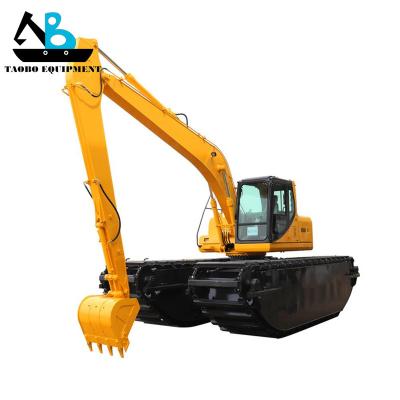 China Building Material Shops Excavator Floating Digger With Floating Dock For Soft Terrain Marshes And Wetlands for sale