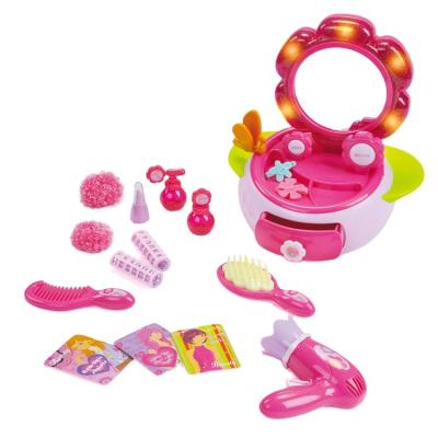 China ABS Girls Beauty Set Dress Up Hairdressing Hair Cutting Hair Dryer Plastic Toy for Kids for sale