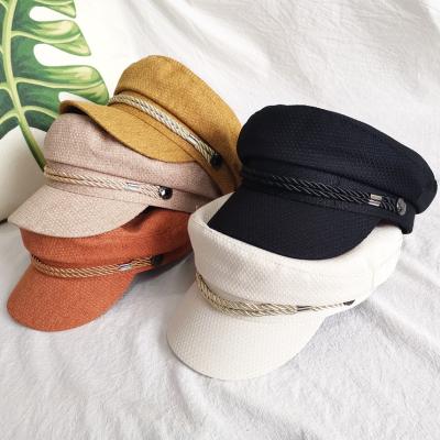 China New Military Korean Version Image Spring And Retro Summer Hat Casual British Flat Surface Beret Octagon Hat for sale