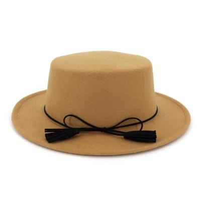 China Wholesale Character Flat Top Felt Fedora Hat Fashion Top Hat For Adult Jazz Hat for sale