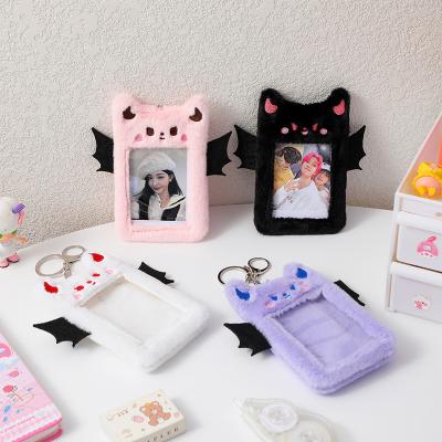 China Europe Pig Rabbit Cute Animal Pink Fluffy Keyring White Stationery Photo Card Holder for sale