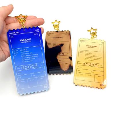 China Custom Double Side Acrylic Keychains Tickets Of Europe For Events for sale