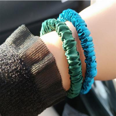 China Custom silk hair scrunchies simple design soft high elastic decoration for women girls hair tie gift for sale