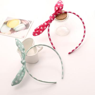 China Fashional Pretty Lady Butterfly Dot Cute Women Headband Polyester Hair Accessories Fashion Headbands Wholesale Daily for sale