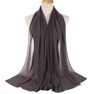 China Clothing Decoration Hot Selling Scarf Pearl Chiffon Bubble Wrap Headscarf Women's Monochrome Hijab Scarf for sale