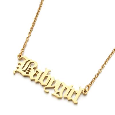 China Customized Cute Gold Plating Stainless Steel Name Necklace DIY Birthday Date Necklace for sale