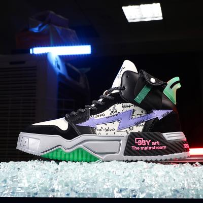 China Fashion Trend New No Logo High Top Sneakers Men&'s Fashion Basketball Shoes Original Sneakers Men Shoes 2021 for sale