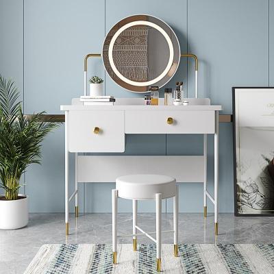 China White dressing table bedroom modern contracted small simple makeup table dresser with mirror led lights mirrored dresser for sale