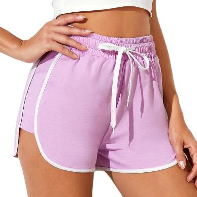 China Plus Size Clothing Manufacturers Fashion To Waist Elastic Drawstring Solid Sport Shorts For Women for sale