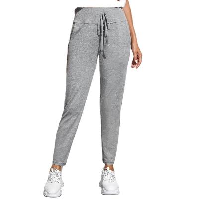 China Plus Size Clothing Manufacturers Fashion Wide Waist Drawstring Solid Cotton Sport Jogger Pants For Women for sale