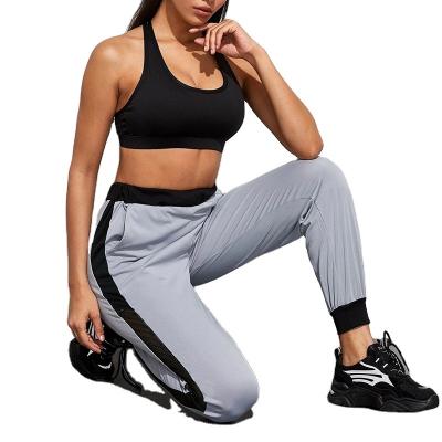 China Plus Size Clothing Manufacturers Fashion Elastic Waist Side Striped Cotton Sport Jogger Pants For Women for sale