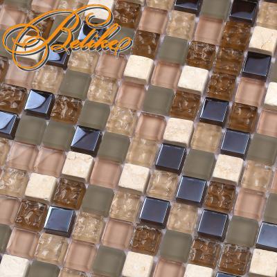 China Europe Glass Mosaic Featured Elegant Home Ornate Embellishment Tile Wall Cladding Housing Decor Housing Cladding Chic Back Splatter for sale