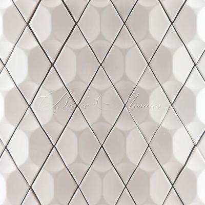 China Design Feature Ceramic Mesh Wall Tile Wall Europe Rhombus Mosaic Home Decor Minimalist Gleaming Hexagon Backsplash Backsplash Ceramic Chic for sale