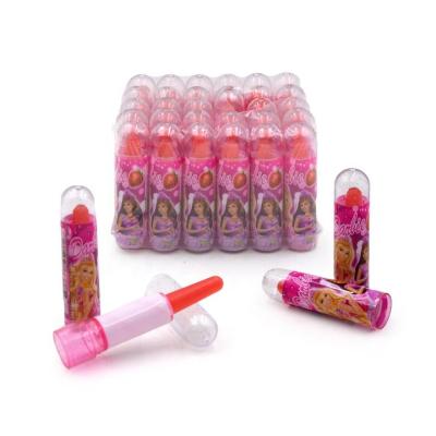 China Wholesale Natural Soft Fruit Flavor Girl Lipstick Hard Lollipop Candy for sale