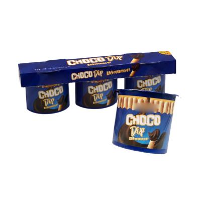 China Low Fat Stick Cookie Dipped Chocolate Jam With Cup Chocolate Cup Cookie for sale