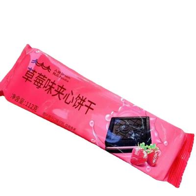 China Wholesale Low-sodium Factory Strawberry & Vanilla & Chocolate Flavor Sandwich Cookies for sale