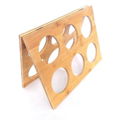 China Viable Chinese Modern High Quality Wine Rack 6 Bottles Display Rack Bamboo Stereo Wine Rack for sale