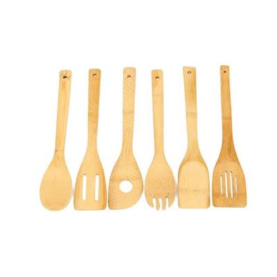 China Sustainable Natural Bamboo Cookware Set Wooden Spoons For Cooking for sale