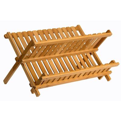 China High Quality Sustainable Widely Used Adjustable Bamboo Dish Drying Racks For Kichen for sale