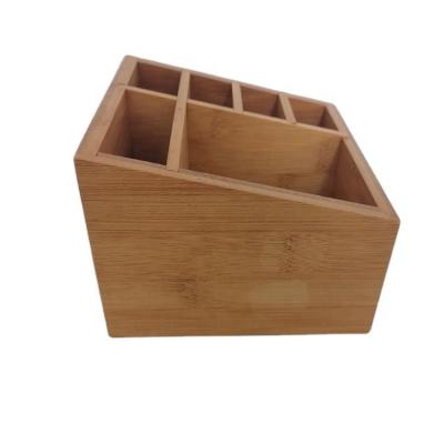 China Sustainable bamboo cosmetics storage box bamboo makeup tool organizer, makeup table organizer, separating bamboo box for sale