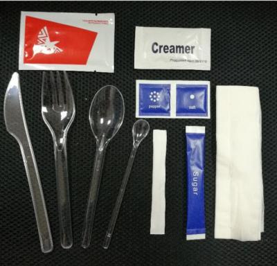 China Disposable 10 in 1 Cutlery Pack For Airlines , Economy Class Cutlery Pack for sale