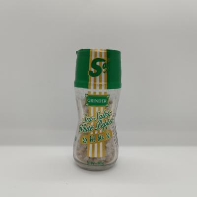 China Modern Plastic Salt And Pepper Grinder With Glass Bottle In Customize Design for sale