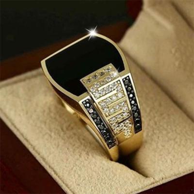 China Free Sample Hip Hop Jewelry Hip Hop Chunky Metal Party Rings Authentic Fine Gold Stylish Totem Wide Hand Face Rings For Men for sale