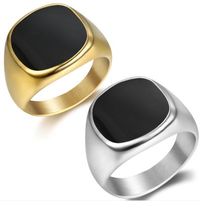 China Stone Finger Male Wedding Pinky Mens Rings Hiphop Black Square Man Rings Geometric Stones Jewelry Engagement Big for sale