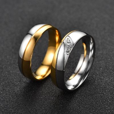 China High Quality Set Hiphop Women Men Wedding Rings Alliance Couple Stainless Steel Classic White Women Geometric Rings for sale