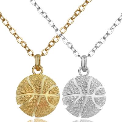 China Wholesale Fashion Hiphop Bling Hip Hop Pendant Gold Silver CZ Iced Out Diamond Basketball Pendant for sale