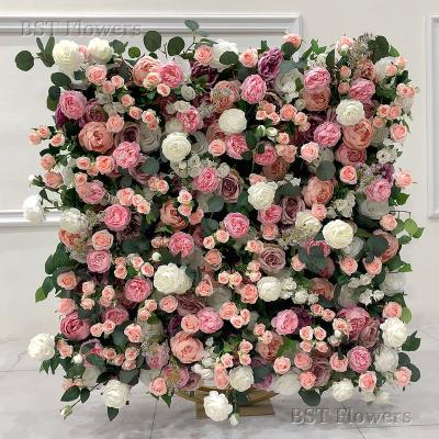 China Eco-friendly Decor Wedding Wall Flower Panel Wall Backdrop Artificial Flower Decorations For Home for sale