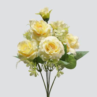 China Artificial flowers minimalist silk roses real touch wedding bouquet for garden party floral decor for sale