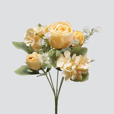 China Factory Price Minimalist Heads Rose Artificial Bunch Roses Flower For Wedding Ceremony Home Artificial Flowers for sale