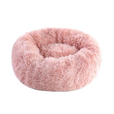 China Wholesale Travel Warm Fur Around Soft Comfortable Soothing Solid Pet Bed for sale